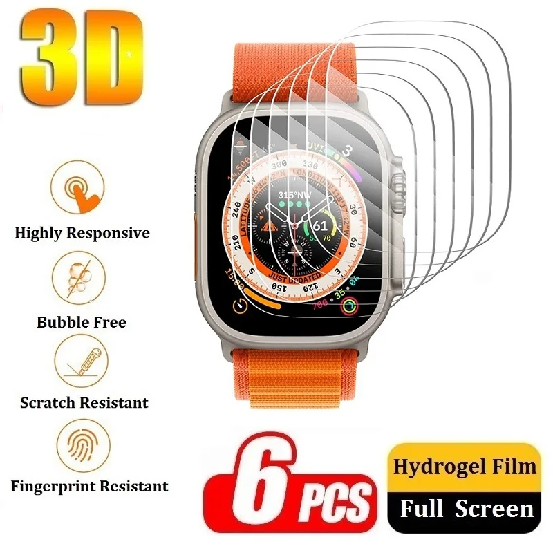

Protective Film on Apple Watch Ultra 8 7 SE 6 5 4 3 Screen Protector for Apple Watch 49mm 45mm 41mm 44mm 40mm 42mm Hydrogel Film