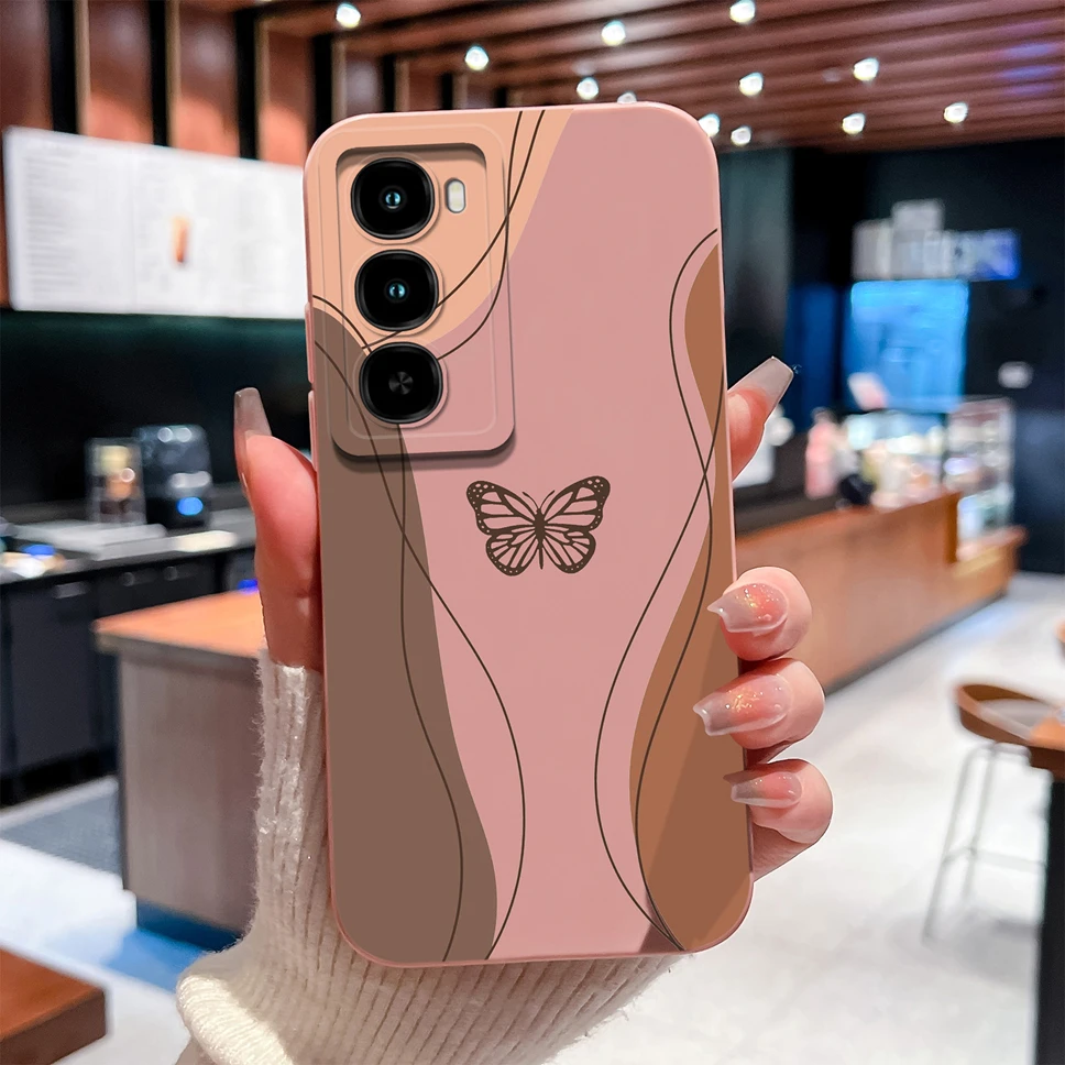 Butterfly Design Liquid Silicone Protective Phone Case, Soft and Smooth  with Bumper Shell