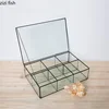 Transparent Glass Jewelry Box Rectangular Storage Boxes Jewelrys Display Box Multi-grid Jewelry Organizer Cosmetic Boxes Tray 6