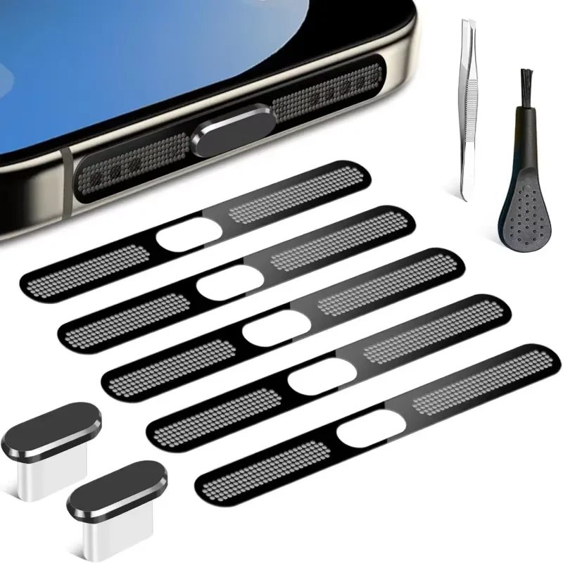 USB C Dust Plug Set - 9-Piece Anti-Dust Charging Port & Speaker Covers, Slim Protective Accessories