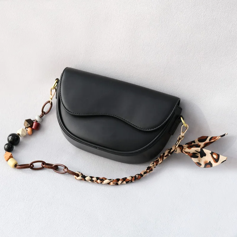 Detachable Vintage Beaded Chain Mobile Phone Chain Amber Acrylic Bag Rope Strap Luxury Strap Women Bag Shoulder Handle Chain