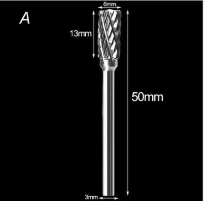 3mm Shank Drawing Tungsten Carbide Milling Cutter Rotary Tool Burr Double Diamond Cut Rotary Dremel Metal Wood Electric Grinding Milling Cutter A 1pc