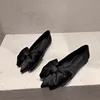 Flat Shoes for Women Spring Autumn 2025 New Casual Pointed Bow Green Black Plus Size 42 43 44 Women's Shoes Ladies Loafers 3