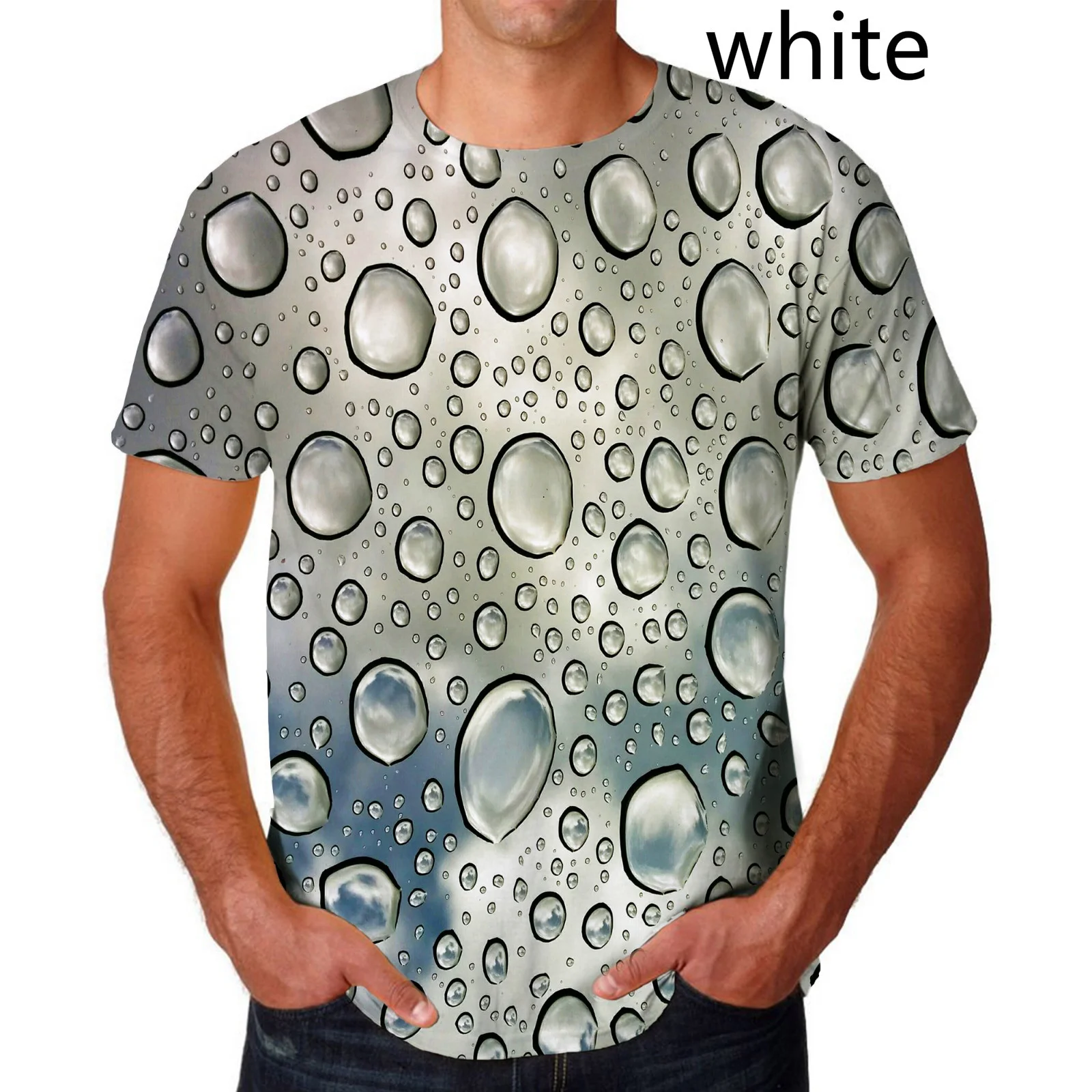 【関税・送料込】Unique water spray printed loose t-shirts Men-s-Spray-Painted-Dirty-Tie-