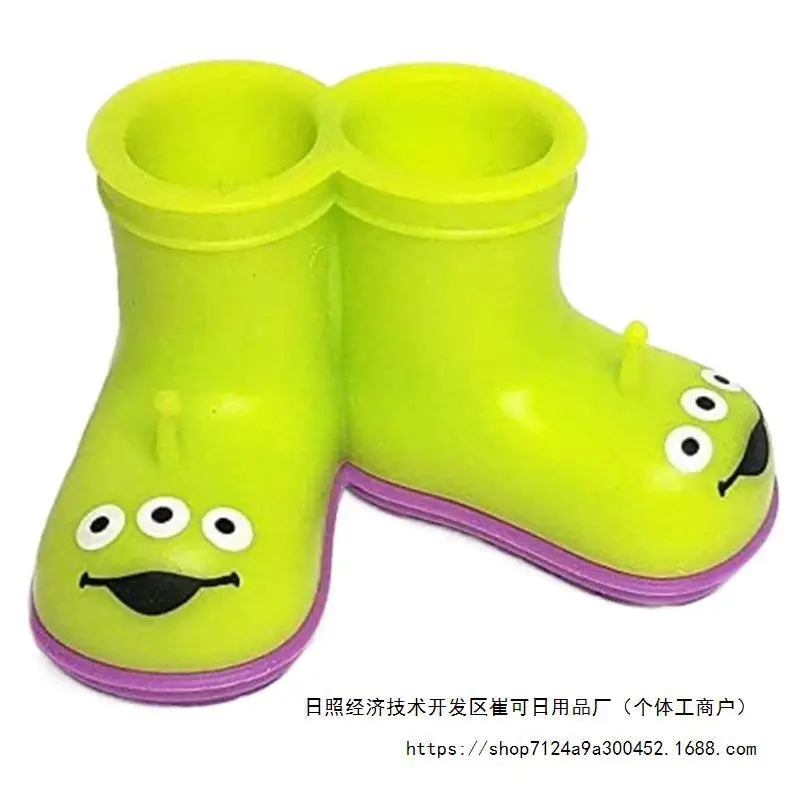 Funny Rain Shoe Toothbrush Holder Double Rain Boots Pen Container Bathroom Sanitary Storage Rack Home Movie Decoration