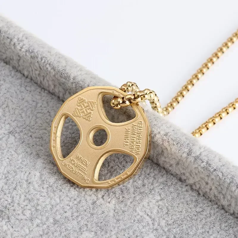 1 Pieza, Collar Con Mancuernas Para Fitness, Colgante, Joyería, Collar