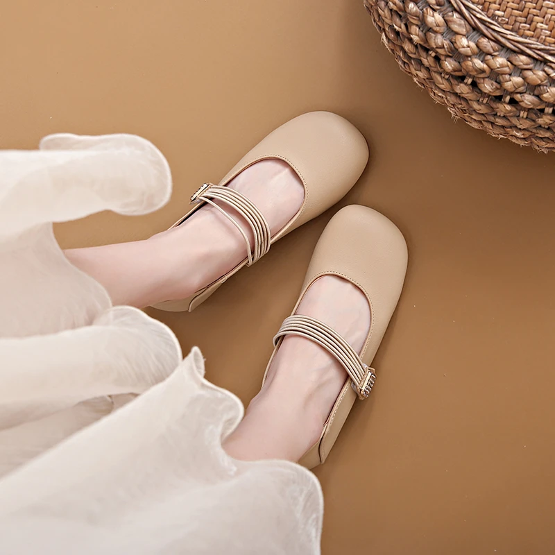 

Балетки женские с квадратным носком, винтажные мягкие лоферы, Туфли Мэри Джейн, плоская подошва, Мокасины, на шнуровке, 2023