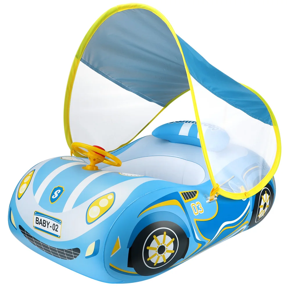 New Cool Car Kids Swimming Seat Float Ring Inflatable Infant Floating For Summer Kids Swim Boat Circle Toddler Bathing Water Toy 3