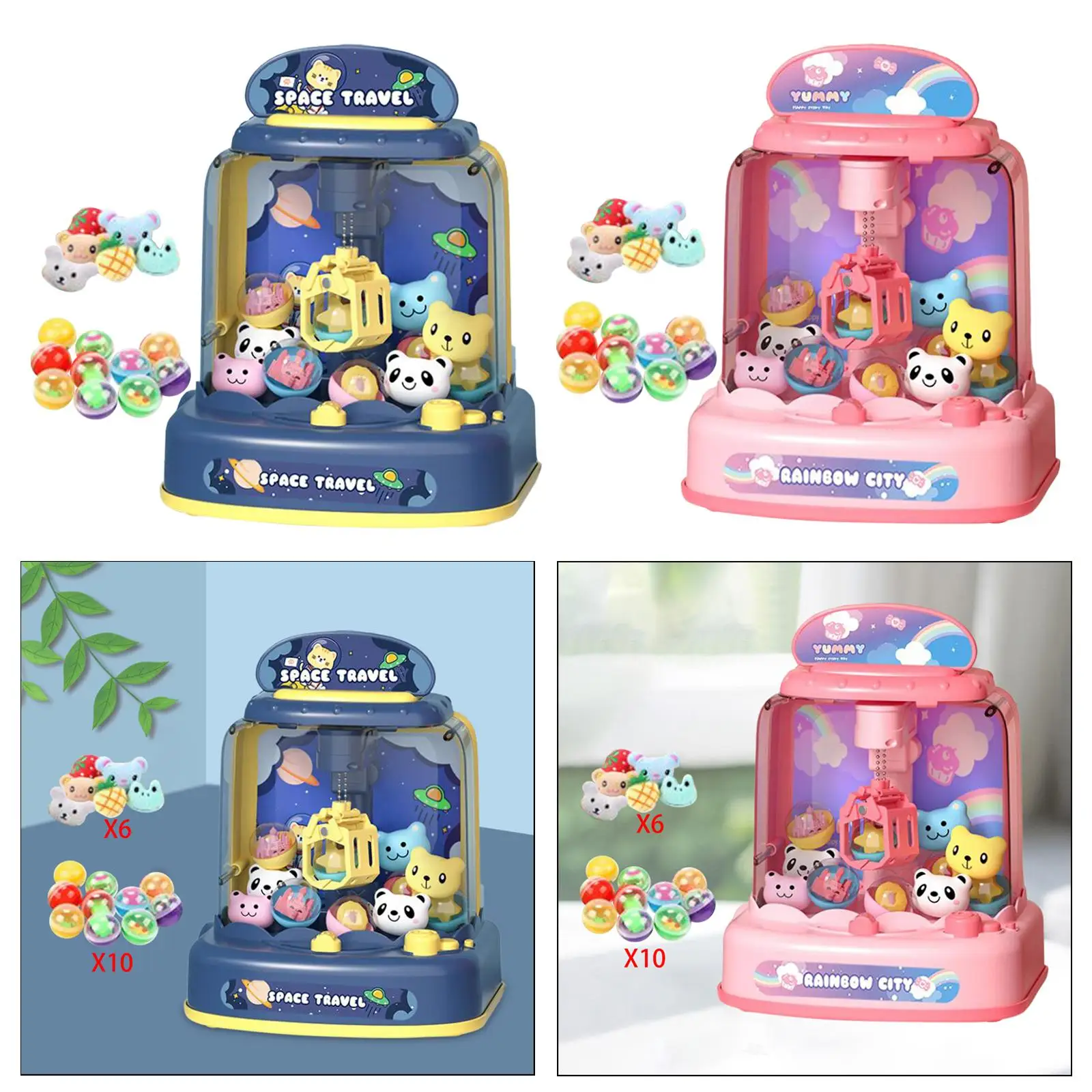 Novelty Kids Small Claw Machine Electronic Arcade Game Favors Doll Machine with Sounds for Kids Girls 6 7 8 9 Year Old Boys 5
