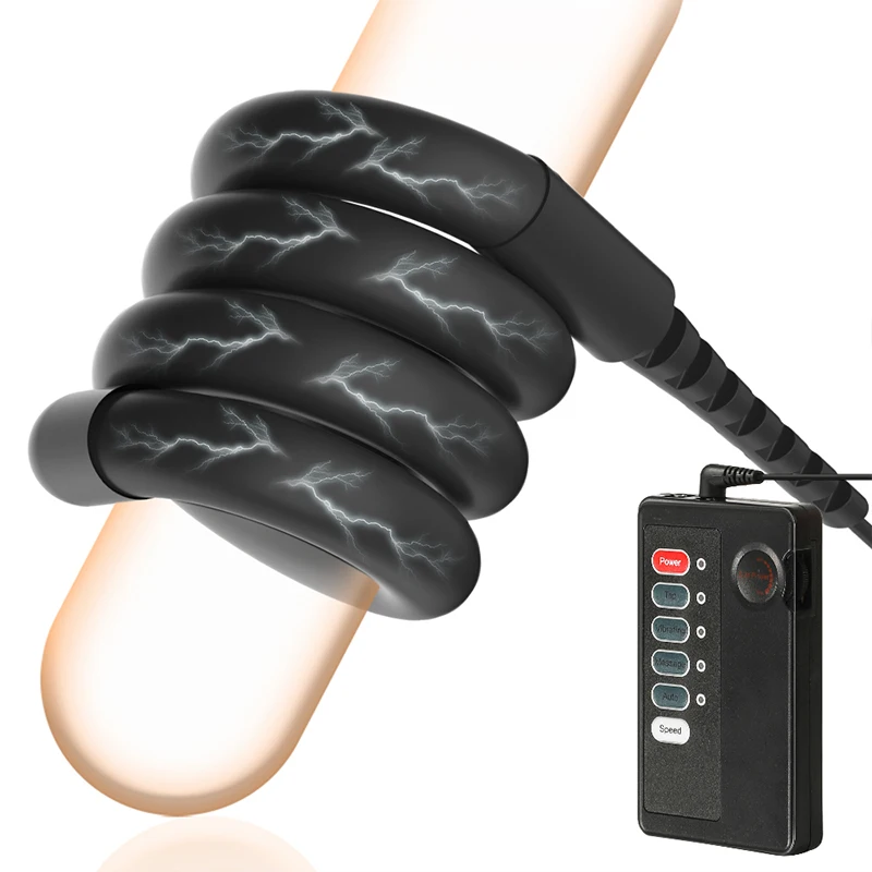 Bdsm Electric Shock Penis Ring Arbitrary Bending Physiotherapy Ring Therapy Massager Cock Adult Sex Toy for Men Masturbator electro sex toys electric sex toys