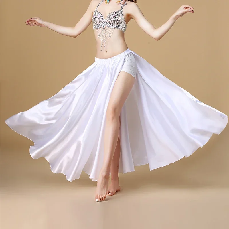 

Women Sexy Belly Dance Costume Saint Skirt 2-sides Slits Skirt Oriental Belly Dance Skirt Performance Wear