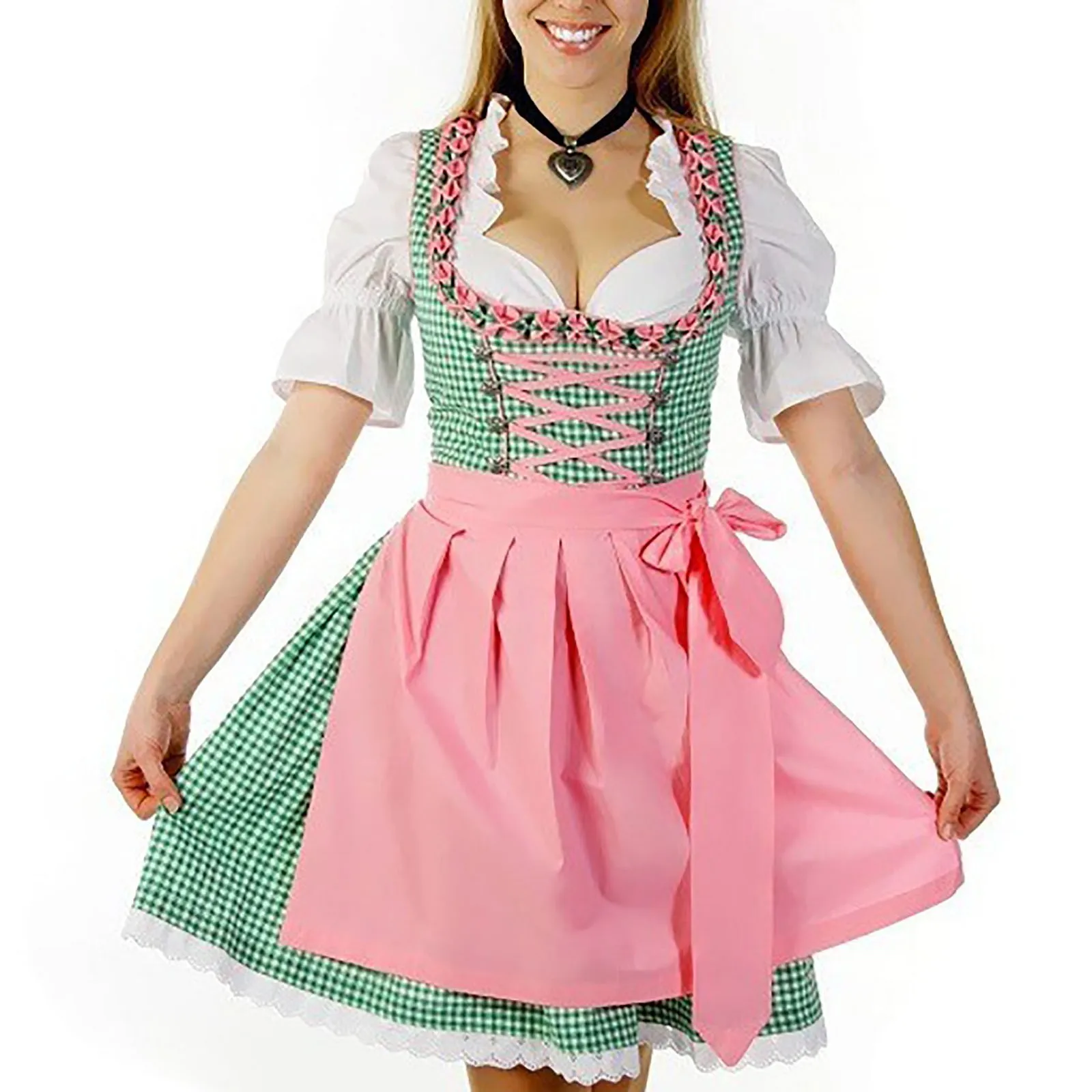 

Oktoberfest Beer Girl Germany Traditional Bavarian Medieval Vintage Maid Costume Waitress Halloween Carnival Party Lolita Dress