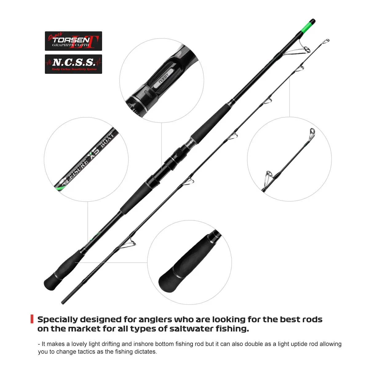 Noeby-Boat Fishing Rod,Versatile Boat Jigging Rod,Tuna Big Game