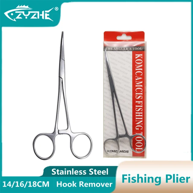 ZYZ Stainless Steel Fishing Pliers Fish Hook Remover Curved Nose Fly Fishing -Forceps Sea Freshwater Fishing Unhooking Device - AliExpress