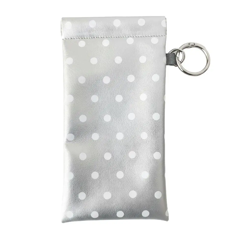 Stylish Polka Dot Eyeglasses Case with Auto-Close and Cleaning Cloth
