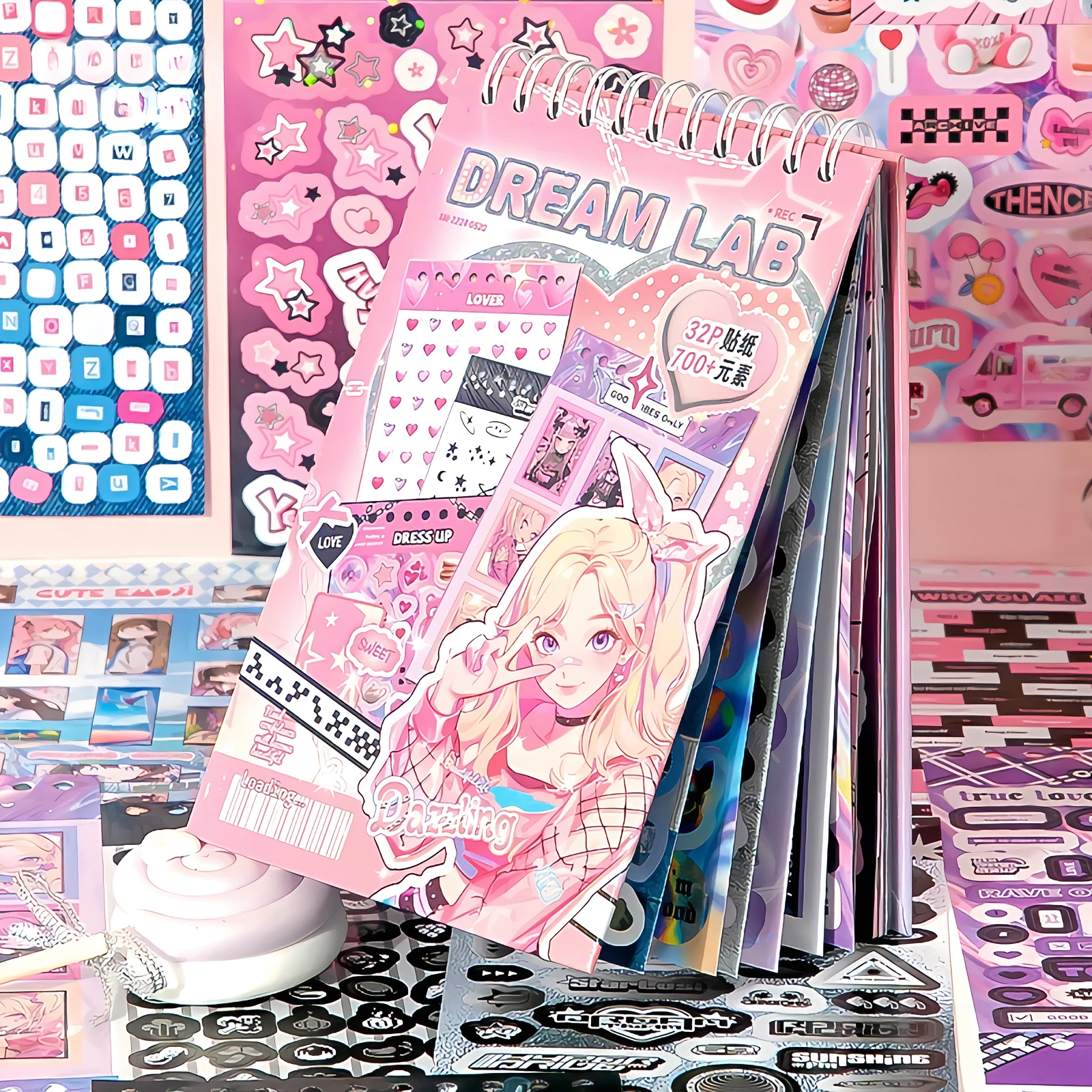 كتاب ملصقات للعناصر مكون من 32 صفحة - مجموعة ملصقا...