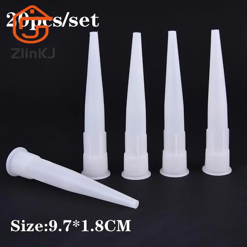 20pcs Plastic Glass Glue Nozzles caulking gun nozzles Universal Caulking Gun Nozzles Sealant Silicone Caulking Tips Mouth Home Construction Tools
