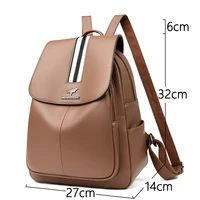 Womens Leather Backpacks Shoulder Bags for Teenagers Girls Ladie Travel Backpack High Quality High-capacity knapsack Sac A Dos 2
