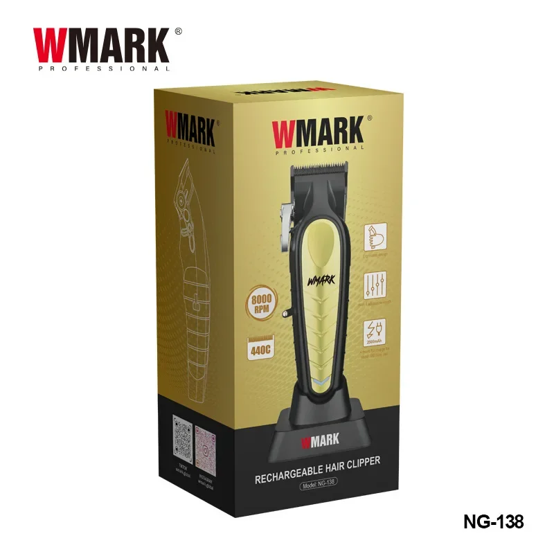 Description Picture 6 of item2024 New Hot Selling Charging Base Hair Trimmer for Men WMARK NG-138 New Hair Clipper Oil Head Electric Clippers
