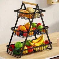 2/3 Tiers Storage Rack Multi-Purpose Fruit And Vegetable Basket Countertop Storage Shelf for Bathroom Home and Kitchen Organizer 1