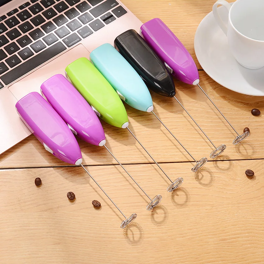 1Pc Handheld Milk Frother Wand Electric Coffee Frother and Foam Maker Egg  Beater Stainless Steel Whisk Stirring Rod