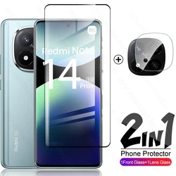 2 - in - 1 9D Curved Protective Glass Case with Camera and Screen Protectors for RedmiNote14Pro 5G (2In1 1Front 1Lens)