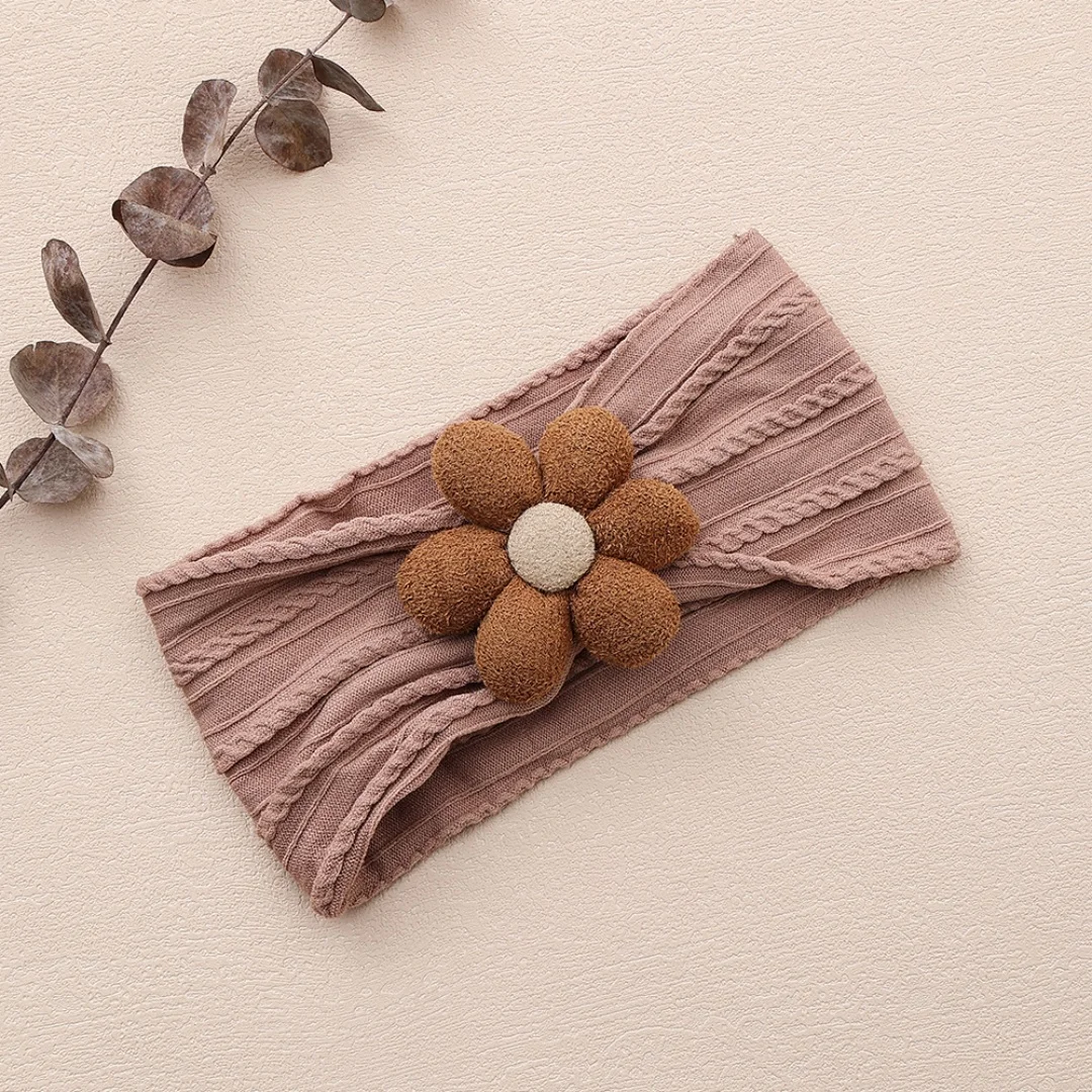  소녀 꽃 머리띠 부드러운 나일론 헤어 밴드 귀여운 어린이 헤어 액세서리 소녀를위한 탄성 어린이 터번  모자