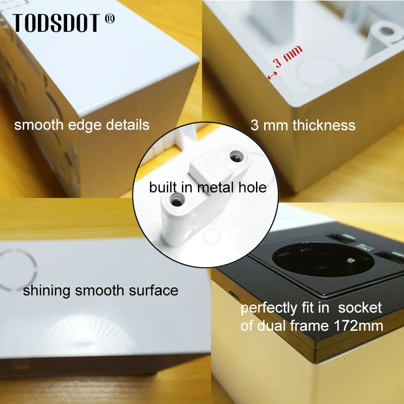 Wall Mount External Box of Switch Socket 50 mm Deep Premium Outfit Install Box Flame Retardant UL 94 V-0 PVC White switch box,wall socket box,electric distribution box