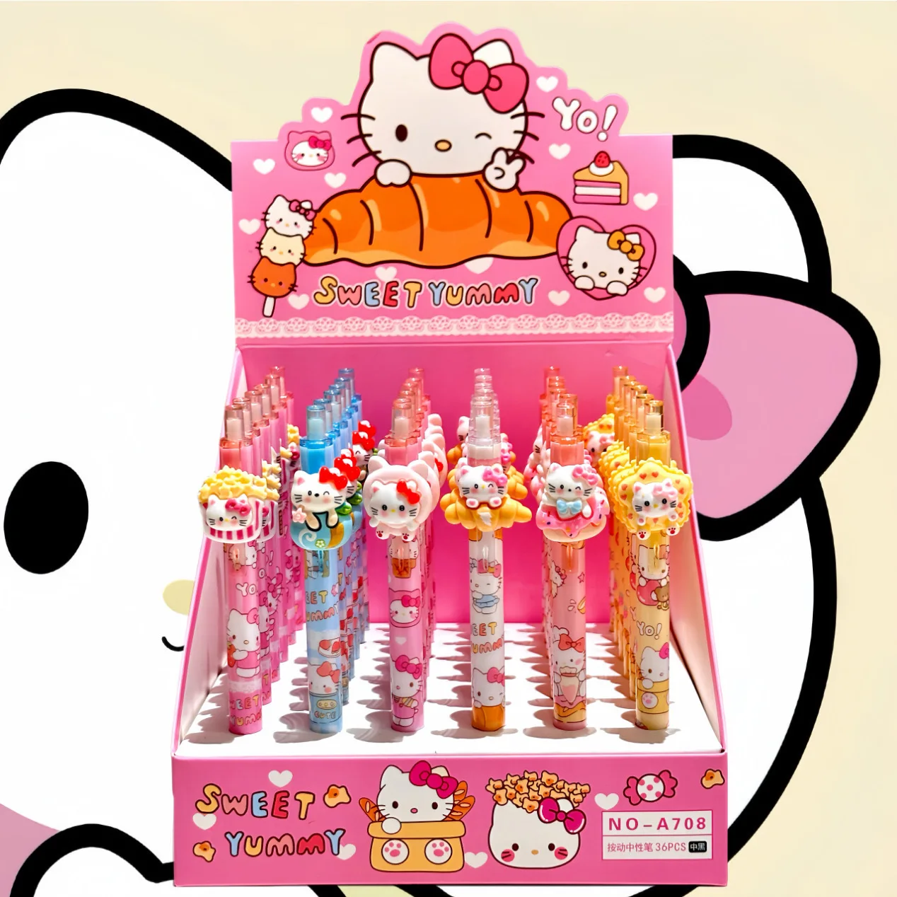 36 Stück Gelstift Capibala Cartoon Harz Kawaii Druckknopf-Kugelschreiber Modellierung 0,5mm Schwarz Preiswert Schüler Schreibwaren Schulbedarf – Detail 7