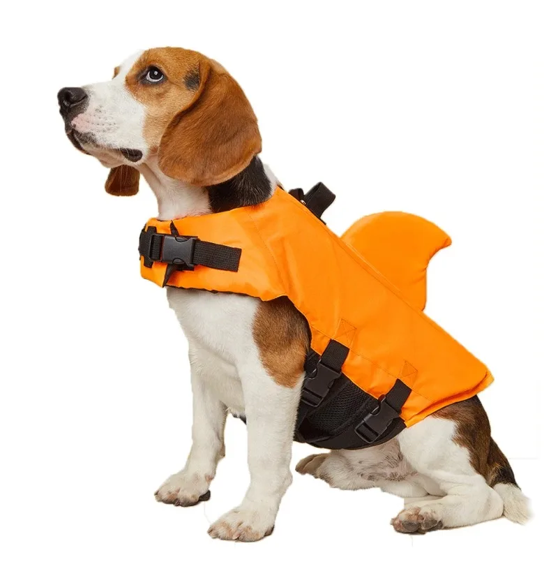Hunde Schwimmweste Mit Haifischflosse Für Mehr Auftrieb Sicherheit_voghion.com