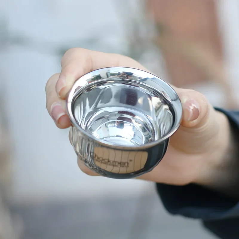 1PCS new 316 stainless steel solid cup 80ML small wine cup mini one two two white wine cup flat bottom cup