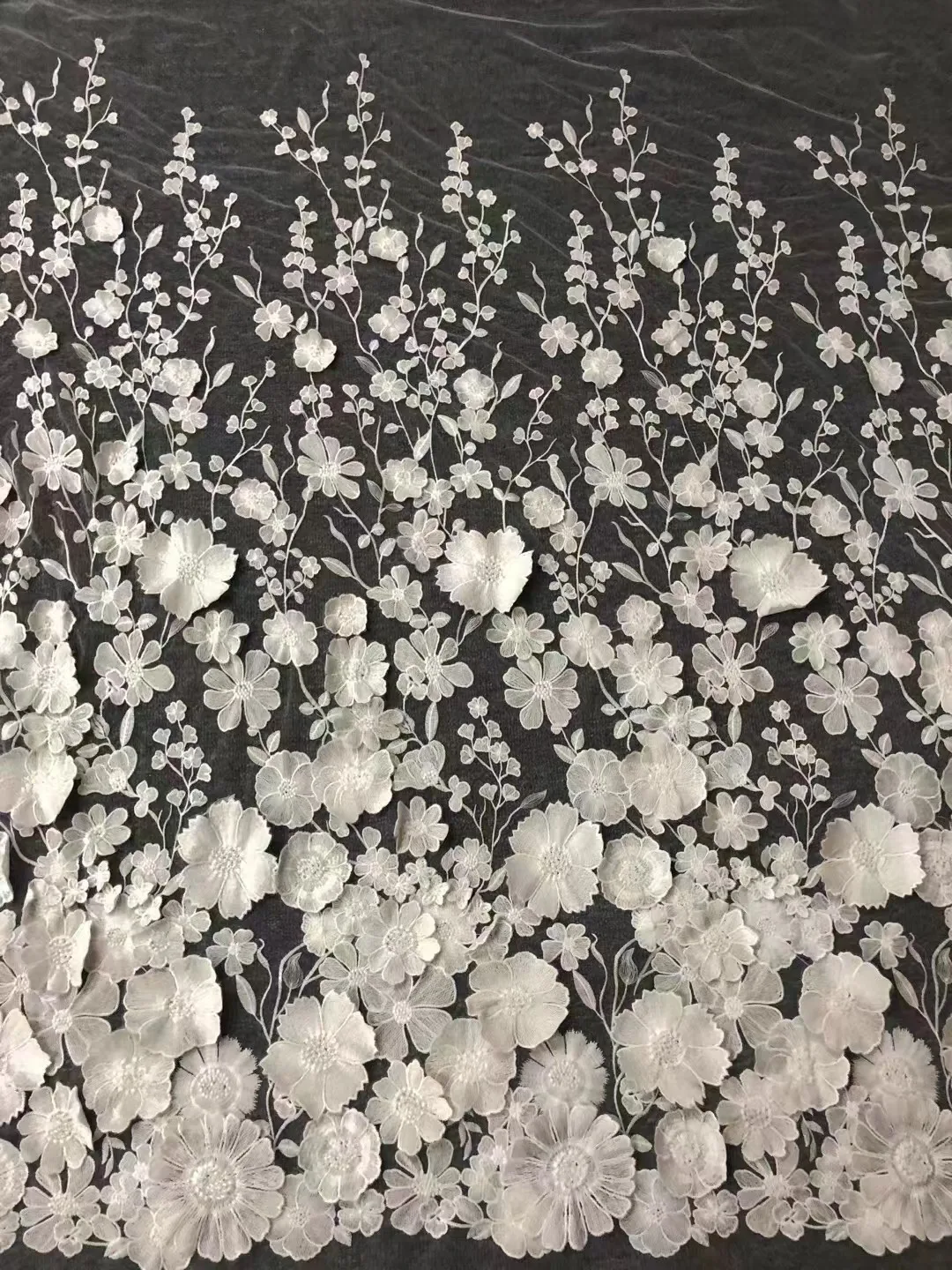Neuester klassischer Stoff, hochwertiger Österreich, sehr weich, bestickt, 3D-Applikation, Tüll, Netzspitze für Party-Abendkleid NN3751_Z – Detail 19