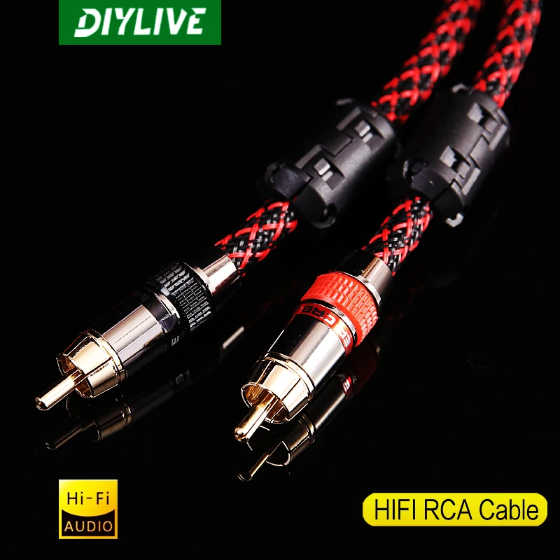 High-Fidelity Stereo RCA Audio Cable Pair - Premium 2 RCA to 2 RCA Male Interconnect