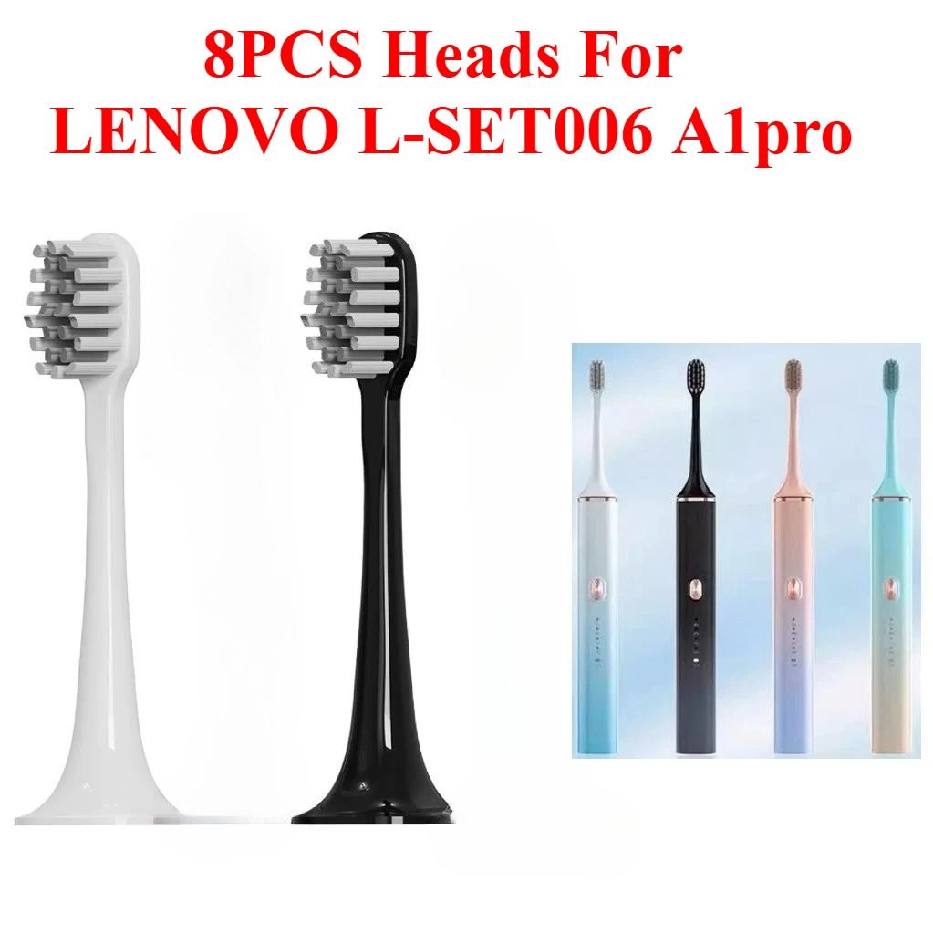 레노버 L-SET006 A1pro 전동 칫솔용 교체 헤드 8개, 오리지널 칫솔 헤드..