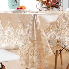 

European High-Grade Velvet Table Cloth Rectangular Round Square Embroidery Tablecloth Coffee Tea TableCover Home Decor Towels