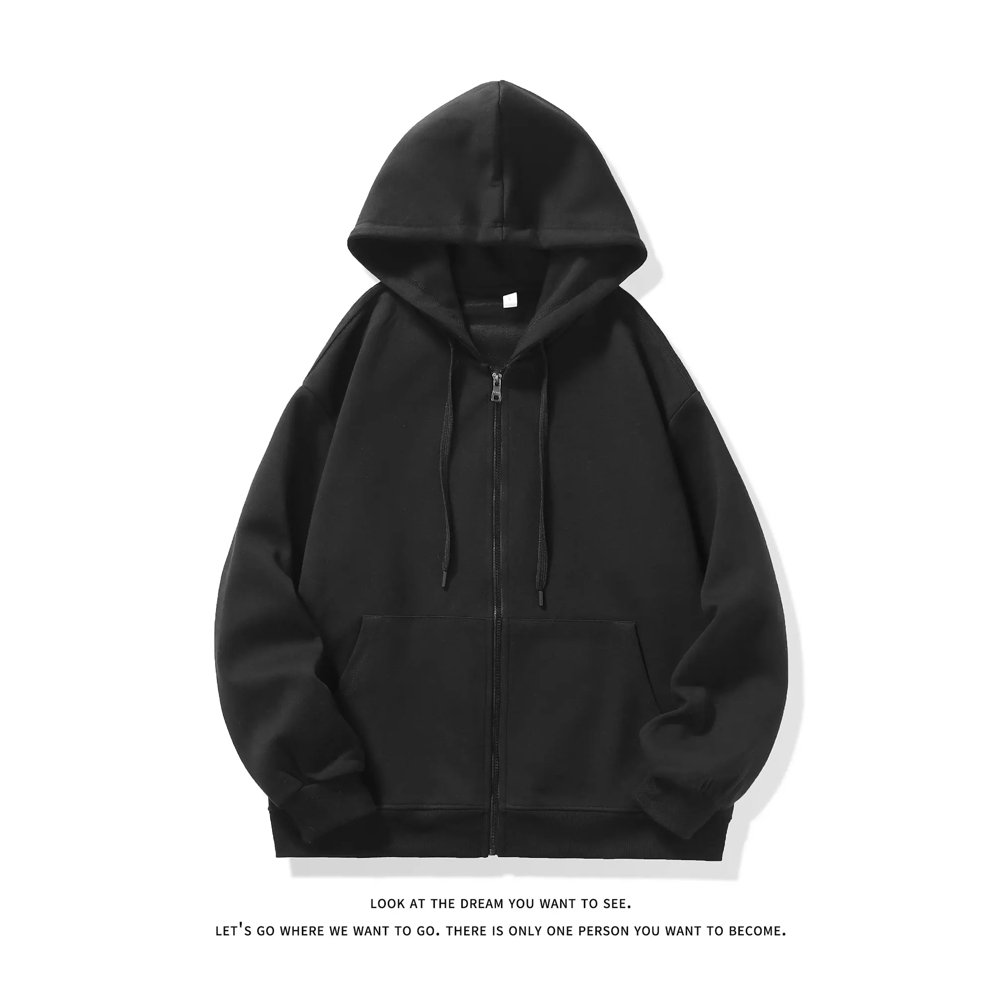 Men Sweatshirts Pullover No Hood With Zippers Collar Hip Hop Rock Punk Hoodies Outwear