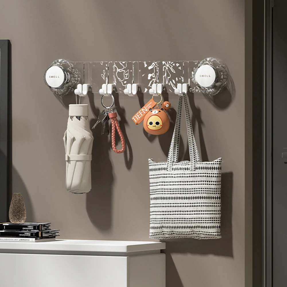 Rotating Suction Cup Corrugated Hook Wall Mounted Rack Towel Load-bearing Space Saving Bathroom Kitchen
