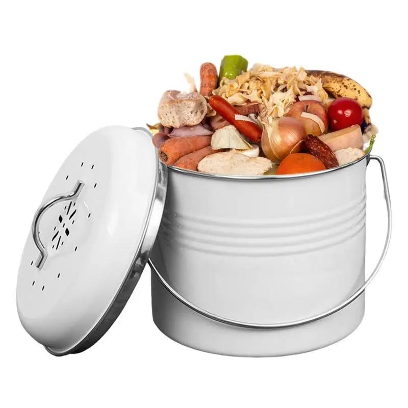Compost Bin For Kitchen Countertop Stainless Steel Food Waste Bucket