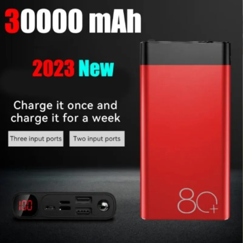 

30000mah tragbare Power Bank mit LED-Licht HD Digital Display Ladegerät Reise Schnell ladung Power bank für Samsung iPhone