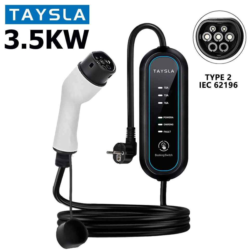 Taysla Ev Caricabatterie Tipo 2 16A 3.5Kw Cavo Di Ricarica Per Auto Elettrica J1772 Tipo 1 Wallbox Per Auto Per Veicoli Elettrici