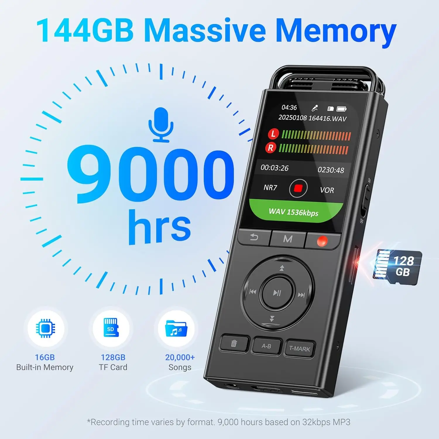 MECHEN V06 144 GB Sprachaufzeichnungsgerät mit Sprachaktivierung - Image 2
