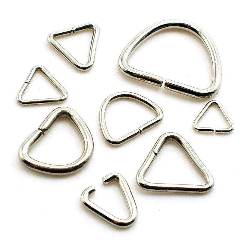 50pcs Stainless Steel Triangle Open Jump Ring Split Rings Connectors Clasps Hooks for Keychain