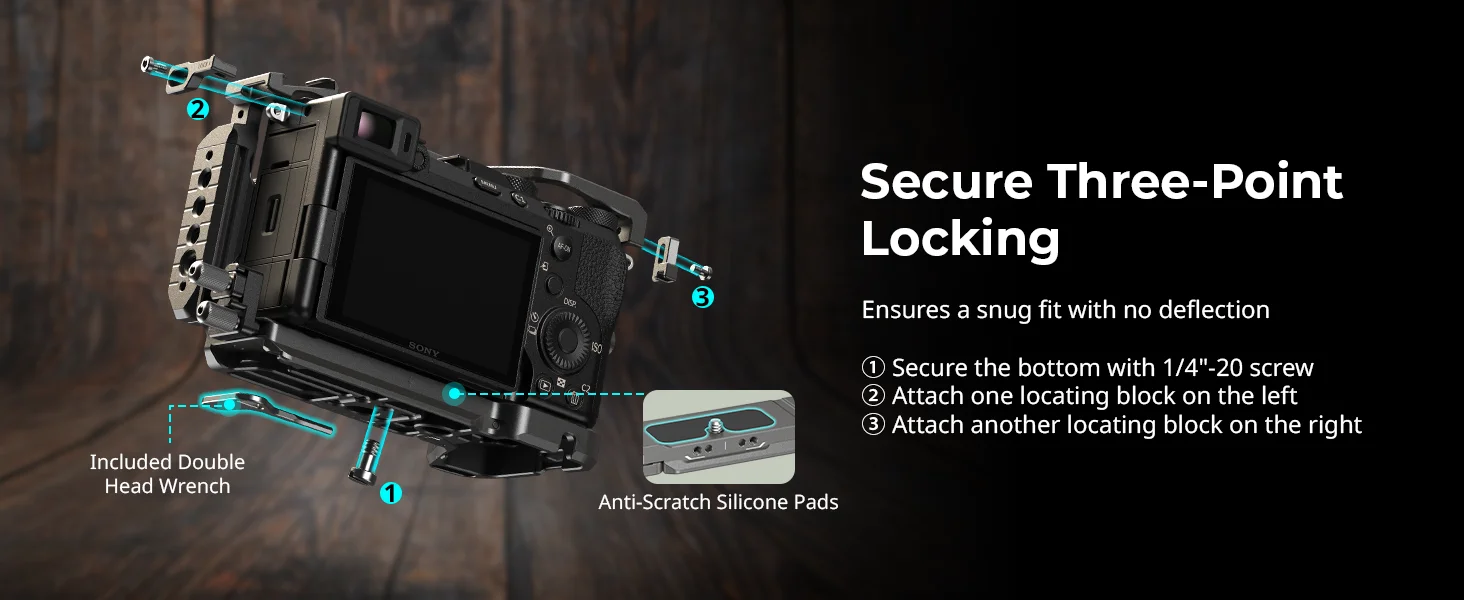"HawkLock" Quick Release Cage Kit for Sony Alpha 7C II /7CR w Silicone Handle Ca