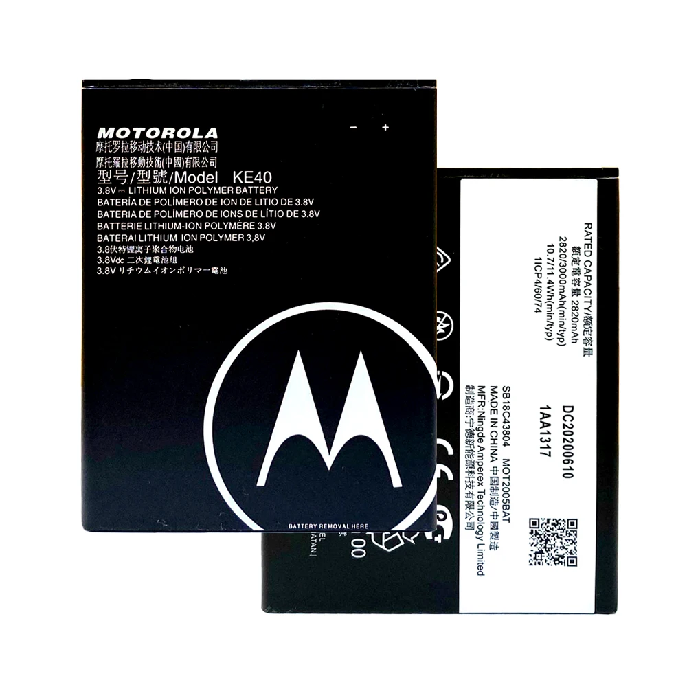 KE40 Battery for Moto E6 XT2005-1 XT2005-3 XT2005-4, High Quality Batteries, Original, 3000mAh, New