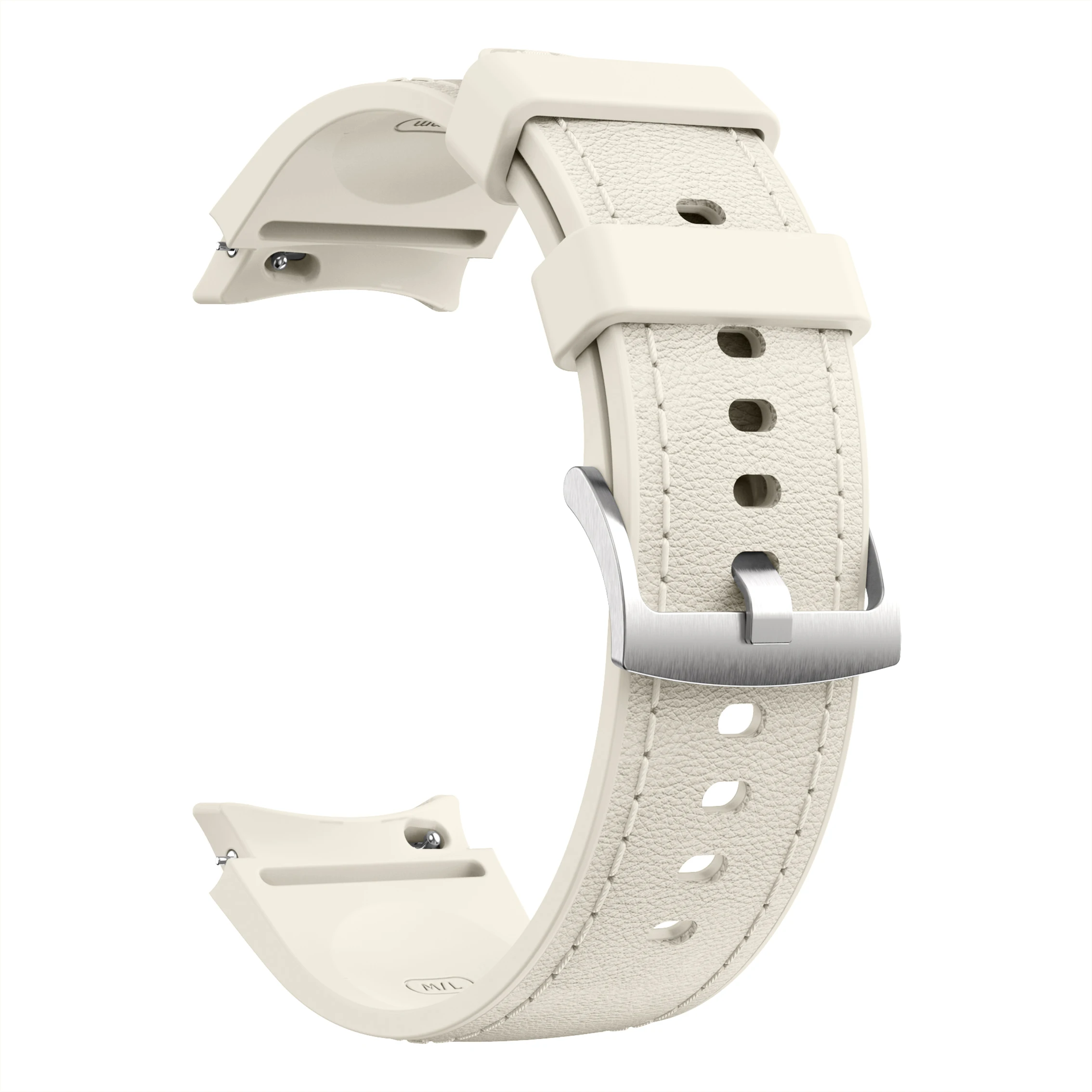 Elegant Silicone & Leather Watch Strap Bracelet, 40mm-47mm