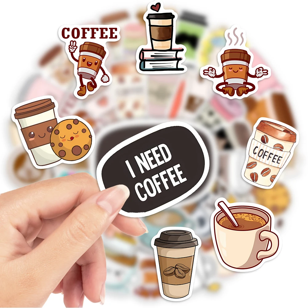Cartoon stickers Decorative stickers Self adhesive stickers Custom stickers Anime stickers Adhesive stickers Decorative labels stickers Cartoon sticker Diy scrapbooking accessories Magic stickers 10/25/50PCS Leisure Kawaii Vintage Tea Coffee Stickers DIY Skateboard Laptop Luggage Cup Bike Motorcycle Phone PVC Waterproof