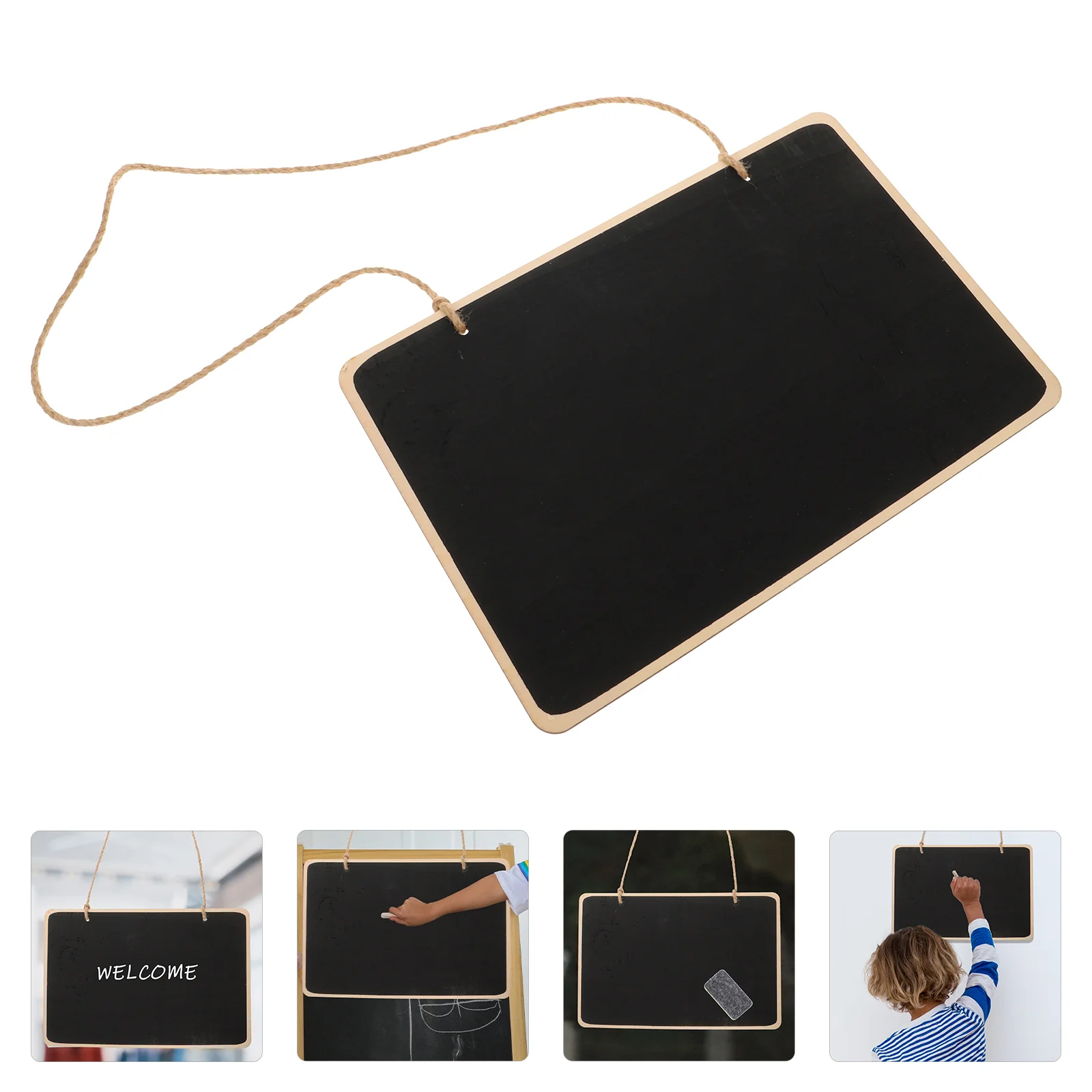 

Message Board Wedding Signs Chalk Erasable Small Decor Chalkboard Vintage Memo Pendant Rope