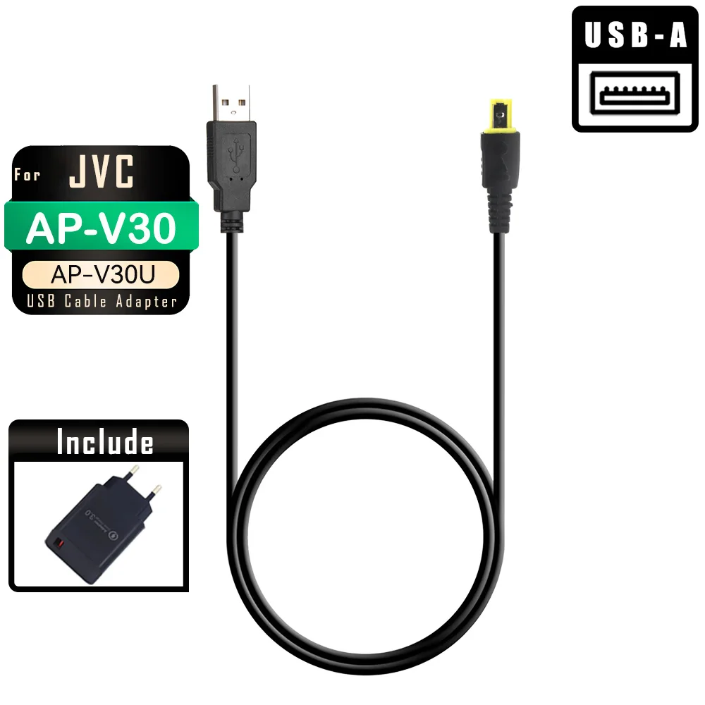 APV30 APV30U Power Bank USB Cable+Adapter Charger For JVC Everio DV Camera Camcorder GZ HD520