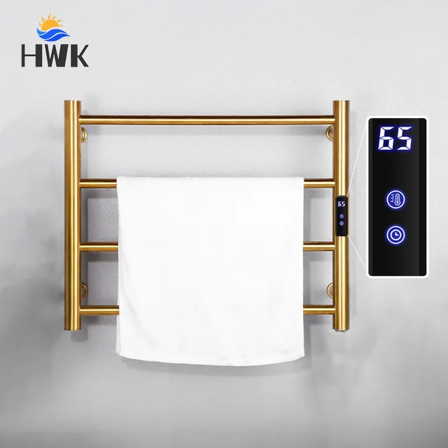สีดํา/Chrome/ทองราวแขวนผ้าไฟฟ้าสมาร์ทผ้าเช็ดตัวอุ่นซ่อน/สัมผัสสายอุ่นผ้าเช็ดตัวสแตนเลสผ้าเช็ดตัวเครื่องเป่า 1