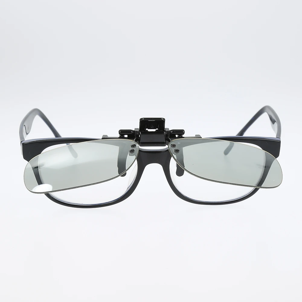 Stereo 3d Glasses Clip Polarized Tv Real 3d Glasses Hanging Frame Myopia Passive Circular Clip-on Passive